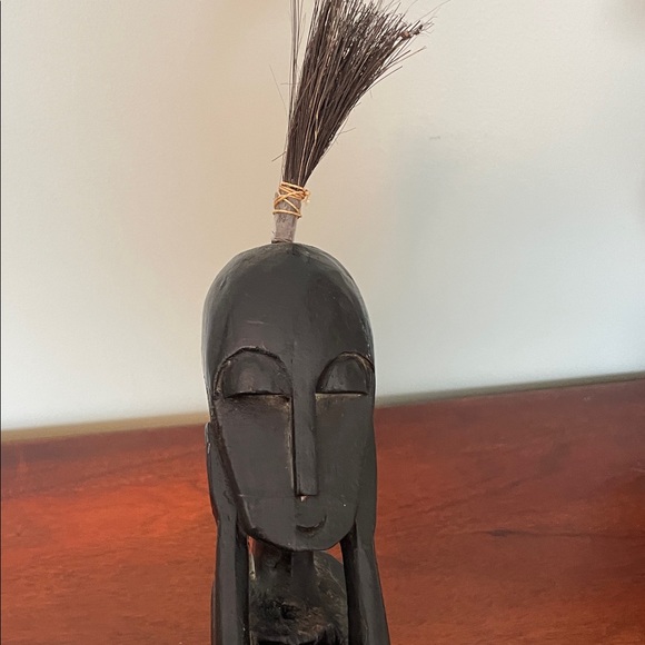 Artisan Ebony Sculpture with Natural Accents - Picture 5 of 7